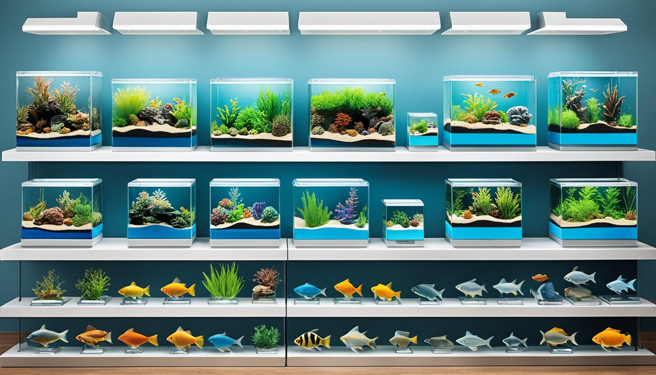 verschillende afmetingen aquariums